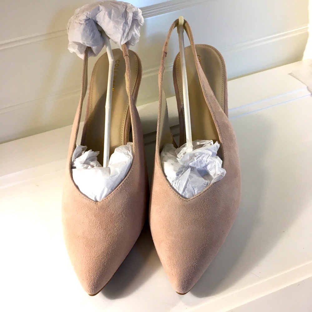 Cole Haan Elnora sling back wedge pump - Mahogany Rose Suede - Picture 2 of 13